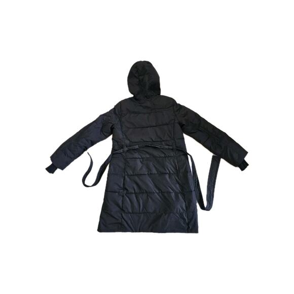 J. Crew Mercantile Parka Coat Button Hooded Jacket Black Women Size Medium - Picture 7 of 7